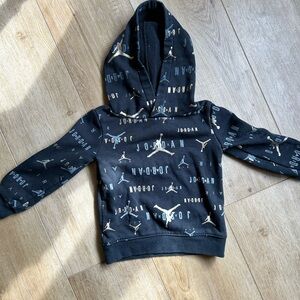 Jordan Black Hoodie with Metallic Logo Print